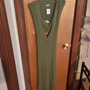 Free People Olive Green Knit Dress
